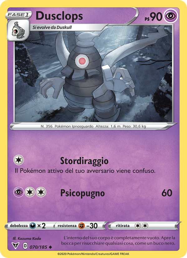 Dusclops 070/203 — Vivid Voltage (Italian Pokémon TCG card)