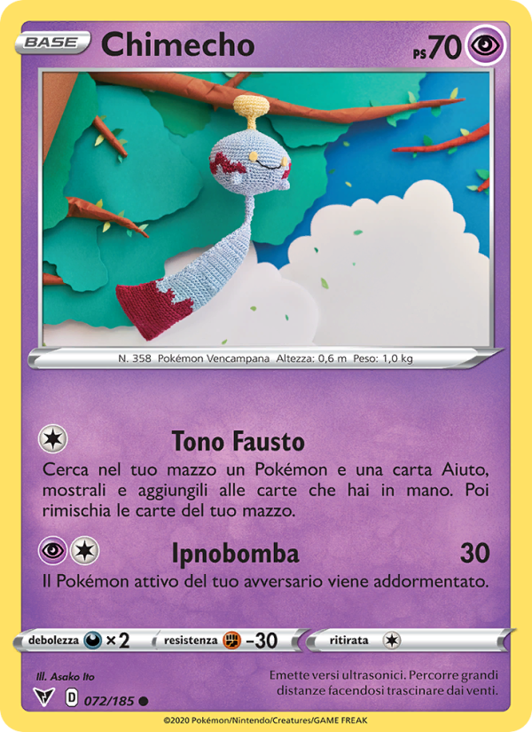 Chimecho 072/203 — Vivid Voltage (Italian Pokémon TCG card)