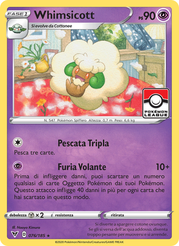 Whimsicott 076/203 — Vivid Voltage (Italian Pokémon TCG card)