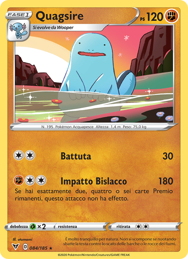 Quagsire 084/203 — Vivid Voltage (Italian Pokémon TCG card)