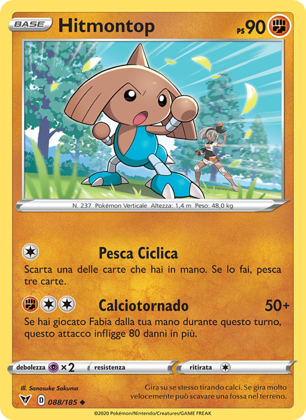 Hitmontop 088/203 — Vivid Voltage (Italian Pokémon TCG card)