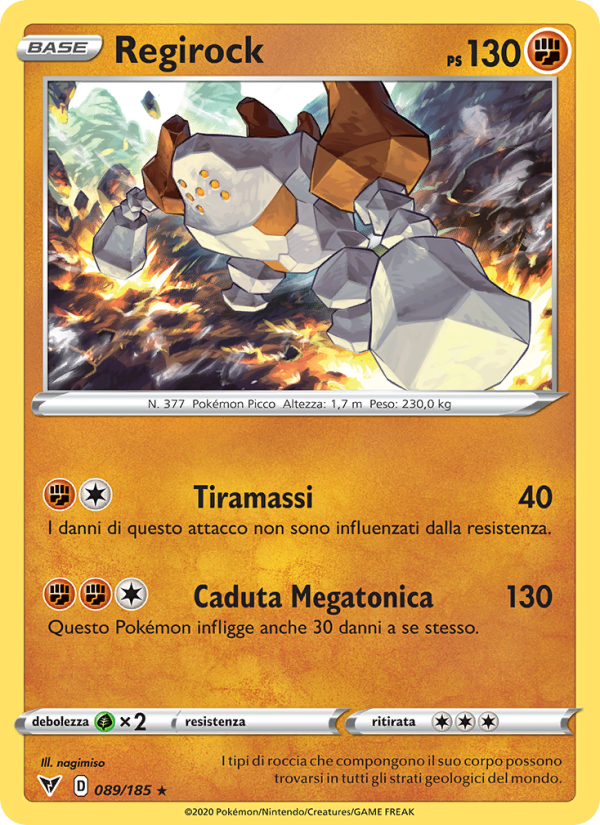 Regirock 089/203 — Vivid Voltage (Italian Pokémon TCG card)