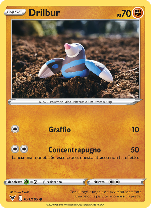 Drilbur 091/203 — Vivid Voltage (Italian Pokémon TCG card)