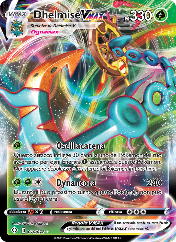 Dhelmise VMAX 010/195 — Shining Fates (Italian Pokémon TCG card)