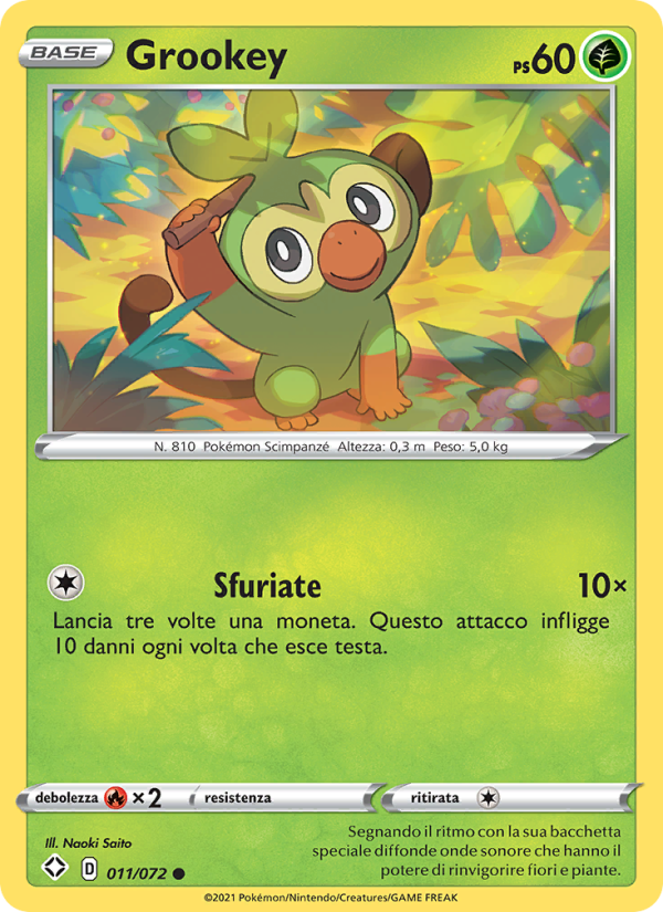 Grookey 011/195 — Shining Fates (Italian Pokémon TCG card)