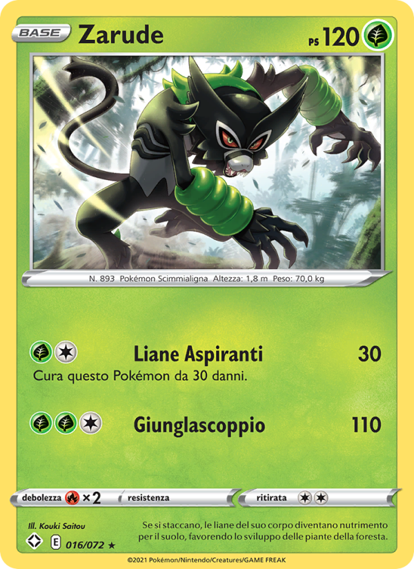 Zarude 016/195 — Shining Fates (Italian Pokémon TCG card)