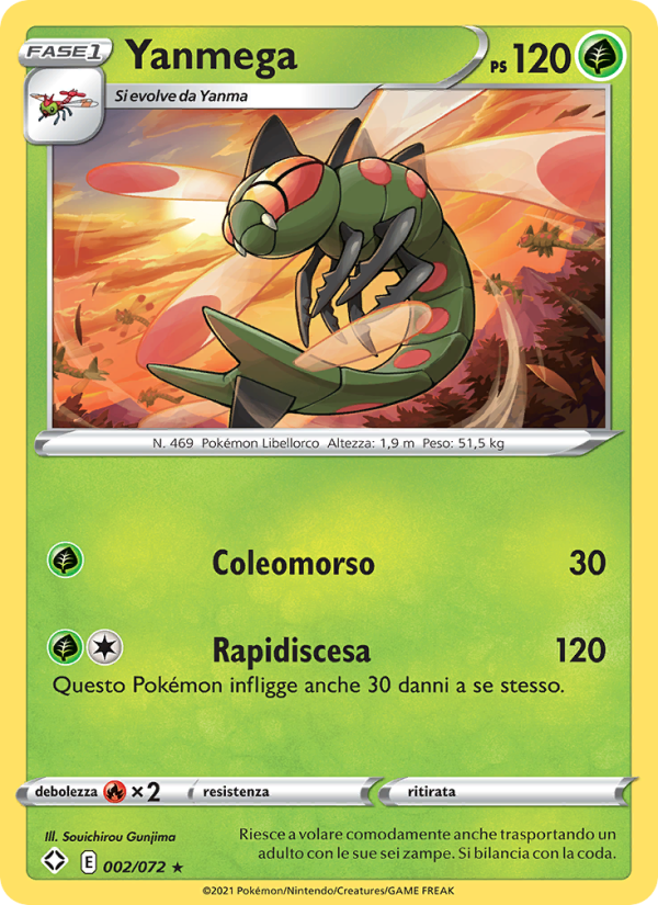 Yanmega 002/195 — Shining Fates (Italian Pokémon TCG card)