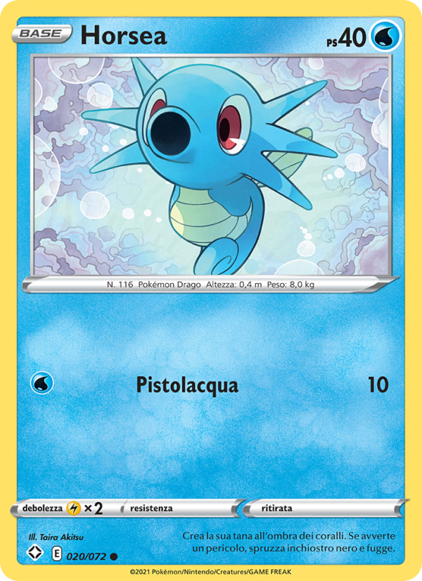 Horsea 020/195 — Shining Fates (Italian Pokémon TCG card)