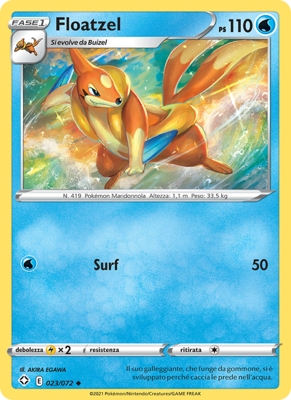 Floatzel 023/195 — Shining Fates (Italian Pokémon TCG card)