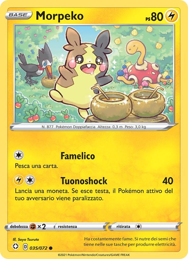 Morpeko 035/195 — Shining Fates (Italian Pokémon TCG card)
