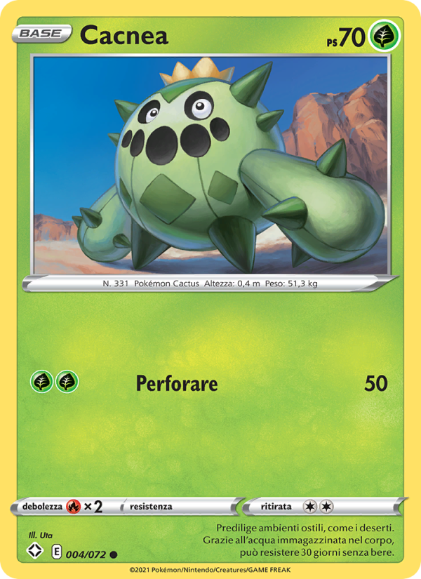 Cacnea 004/195 — Shining Fates (Italian Pokémon TCG card)