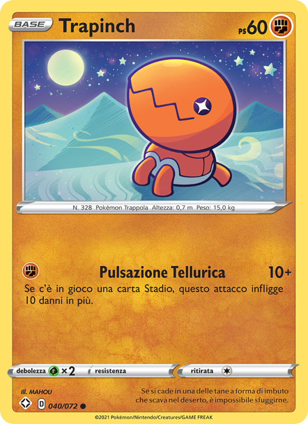Trapinch 040/195 — Shining Fates (Italian Pokémon TCG card)