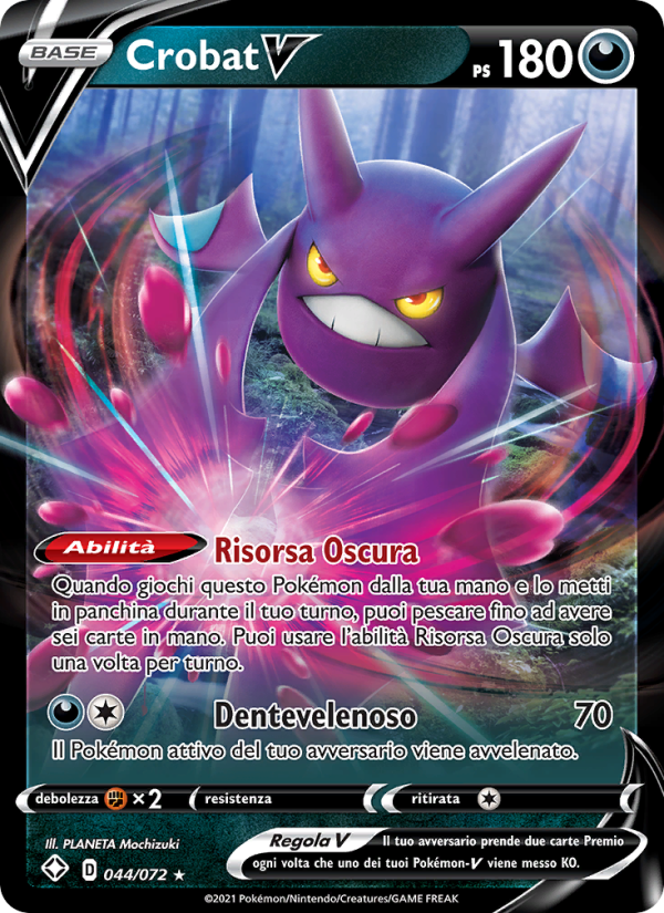 Crobat V 044/195 — Shining Fates (Italian Pokémon TCG card)