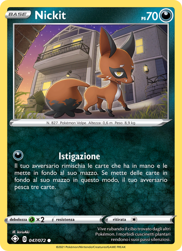 Nickit 047/195 — Shining Fates (Italian Pokémon TCG card)