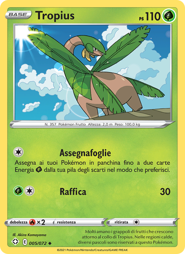 Tropius 005/195 — Shining Fates (Italian Pokémon TCG card)