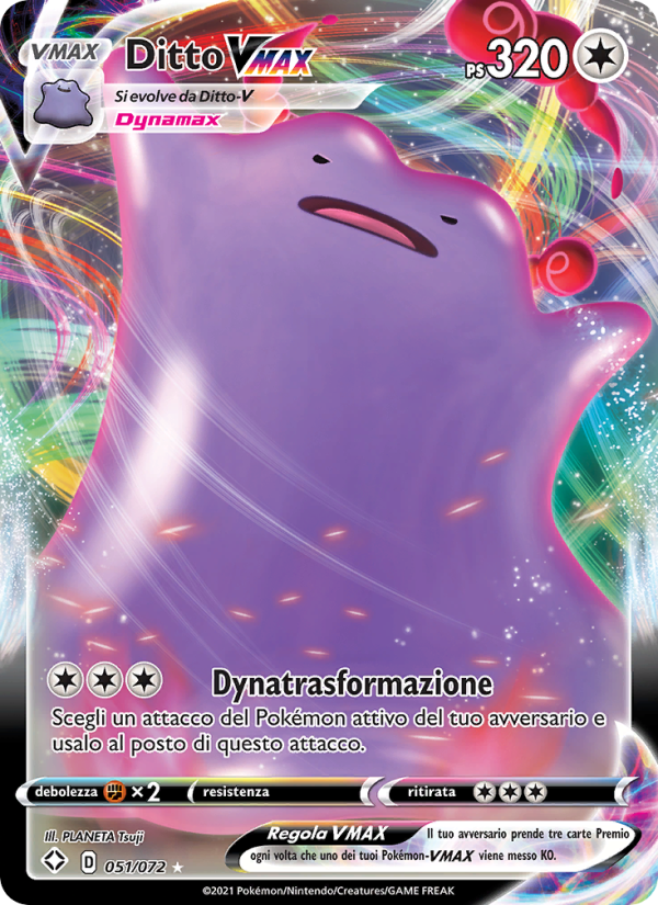Ditto VMAX 051/195 — Shining Fates (Italian Pokémon TCG card)