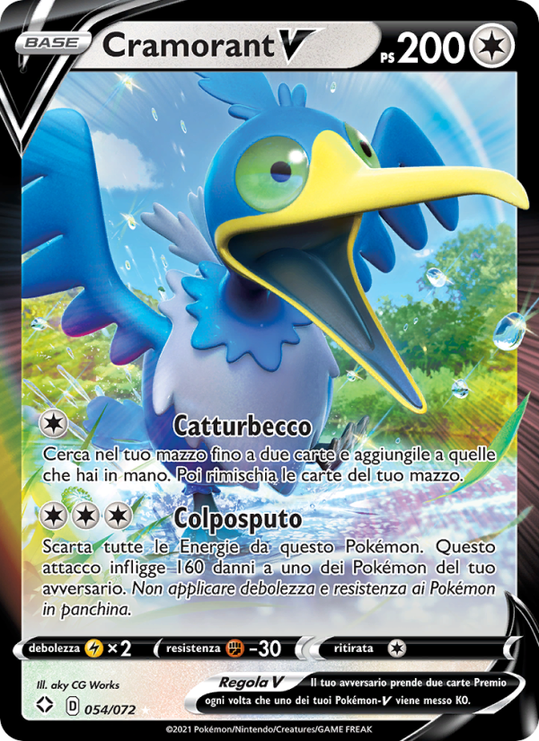 Cramorant V 054/195 — Shining Fates (Italian Pokémon TCG card)