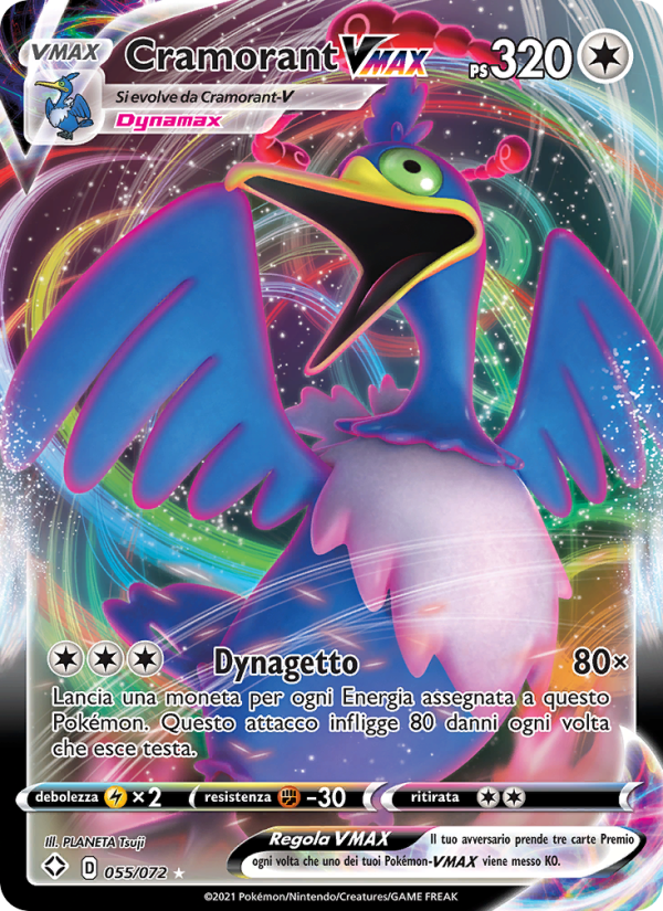 Cramorant VMAX 055/195 — Shining Fates (Italian Pokémon TCG card)