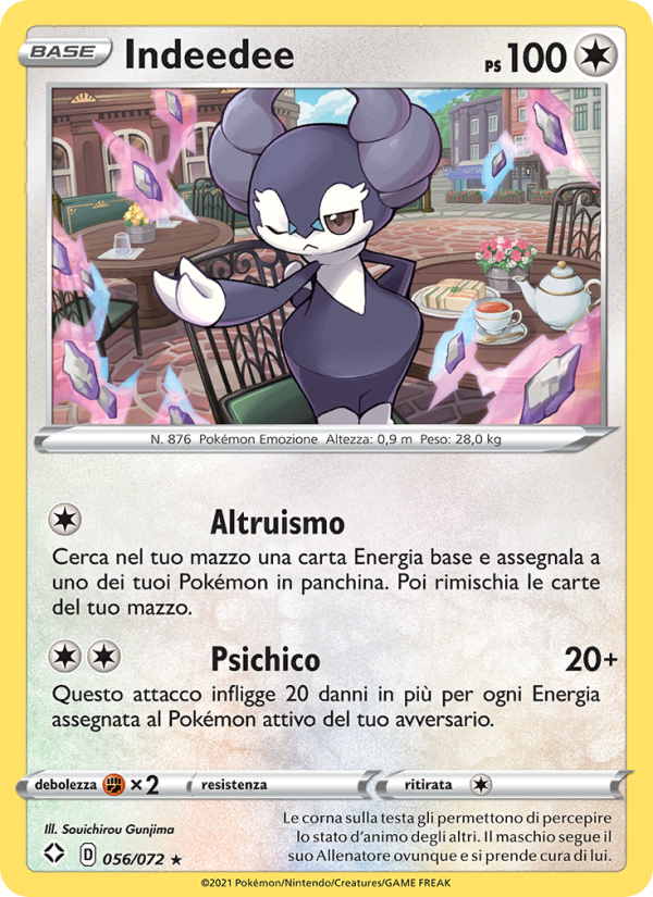 Indeedee 056/195 — Shining Fates (Italian Pokémon TCG card)
