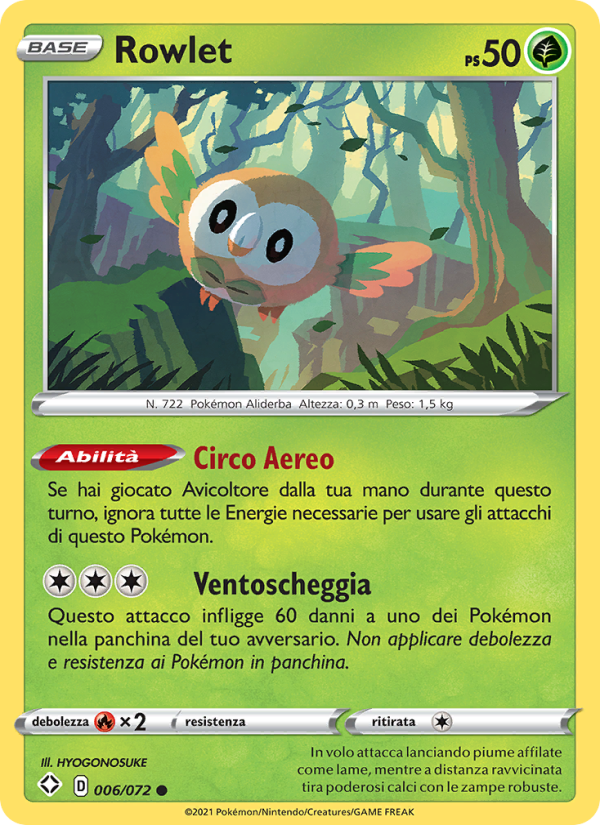 Rowlet 006/195 — Shining Fates (Italian Pokémon TCG card)