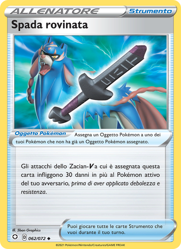 Spada rovinata 062/195 — Shining Fates (Italian Pokémon TCG card)