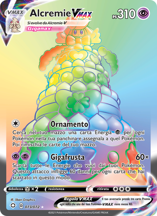 Alcremie VMAX 073/195 — Shining Fates (Italian Pokémon TCG card)