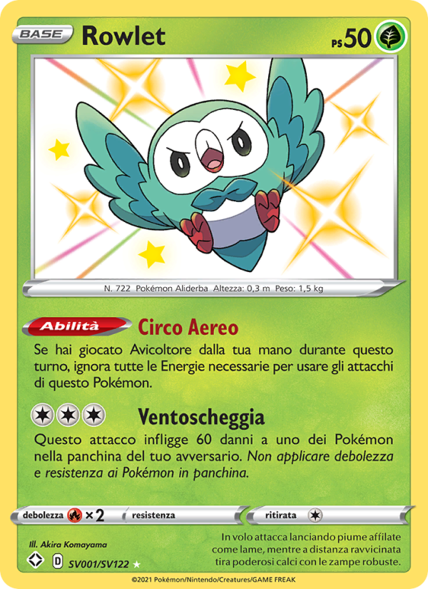 Rowlet SV001 — Shining Fates (Italian Pokémon TCG card)