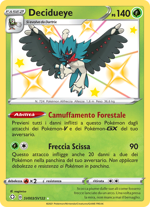 Decidueye SV003 — Shining Fates (Italian Pokémon TCG card)