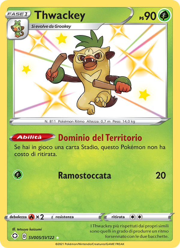 Thwackey SV005 — Shining Fates (Italian Pokémon TCG card)