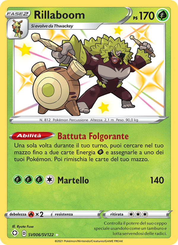 Rillaboom SV006 — Shining Fates (Italian Pokémon TCG card)