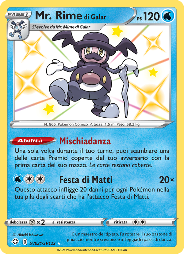 Mr. Rime di Galar SV021 — Shining Fates (Italian Pokémon TCG card)
