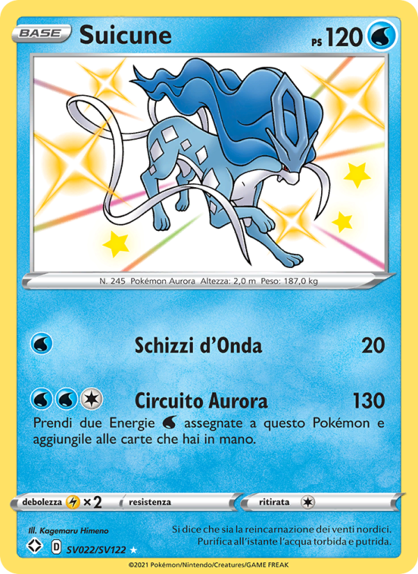 Suicune SV022 — Shining Fates (Italian Pokémon TCG card)