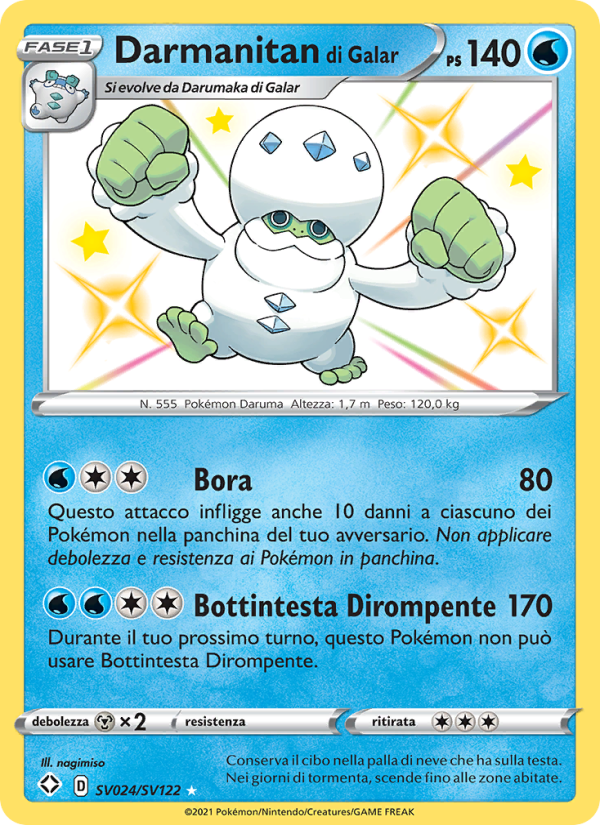 Darmanitan di Galar SV024 — Shining Fates (Italian Pokémon TCG card)