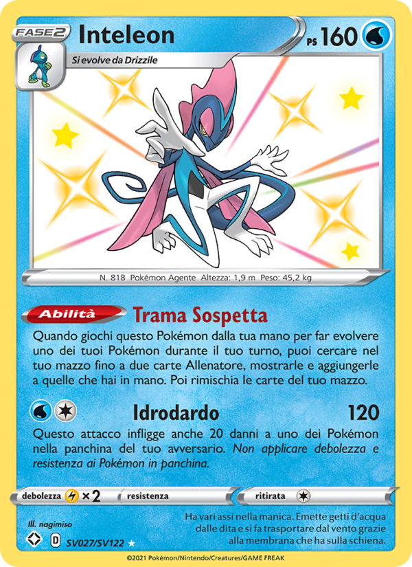Inteleon SV027 — Shining Fates (Italian Pokémon TCG card)