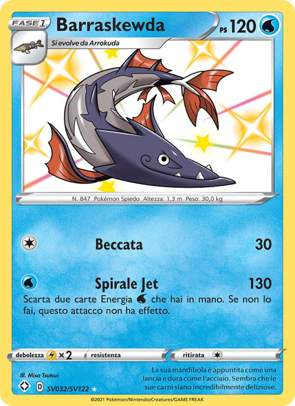 Barraskewda SV032 — Shining Fates (Italian Pokémon TCG card)
