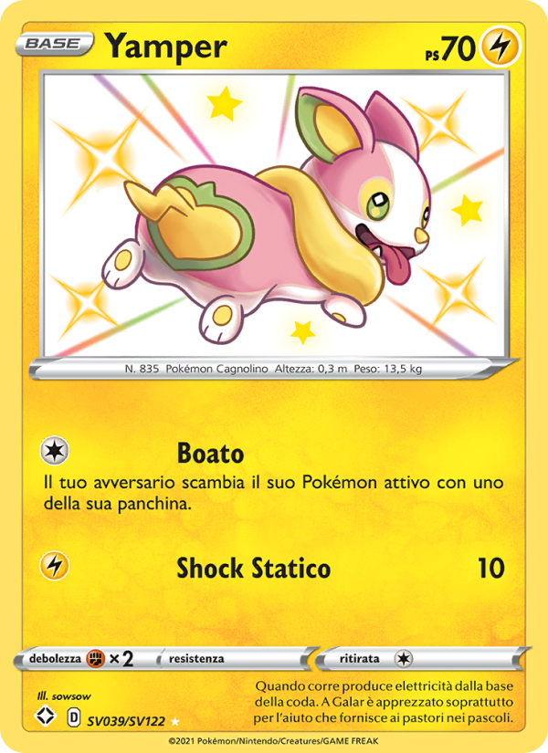 Yamper SV039 — Shining Fates (Italian Pokémon TCG card)