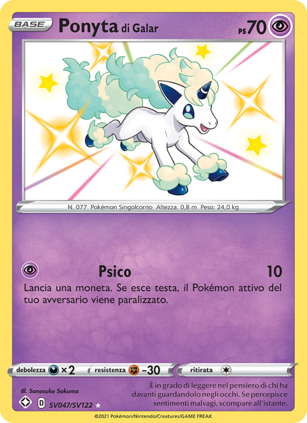 Ponyta di Galar SV047 — Shining Fates (Italian Pokémon TCG card)