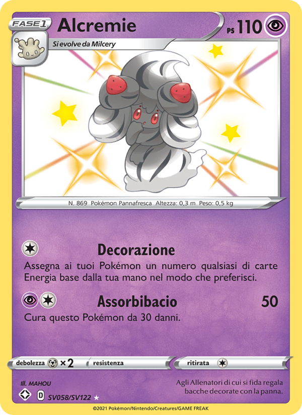 Alcremie SV058 — Shining Fates (Italian Pokémon TCG card)