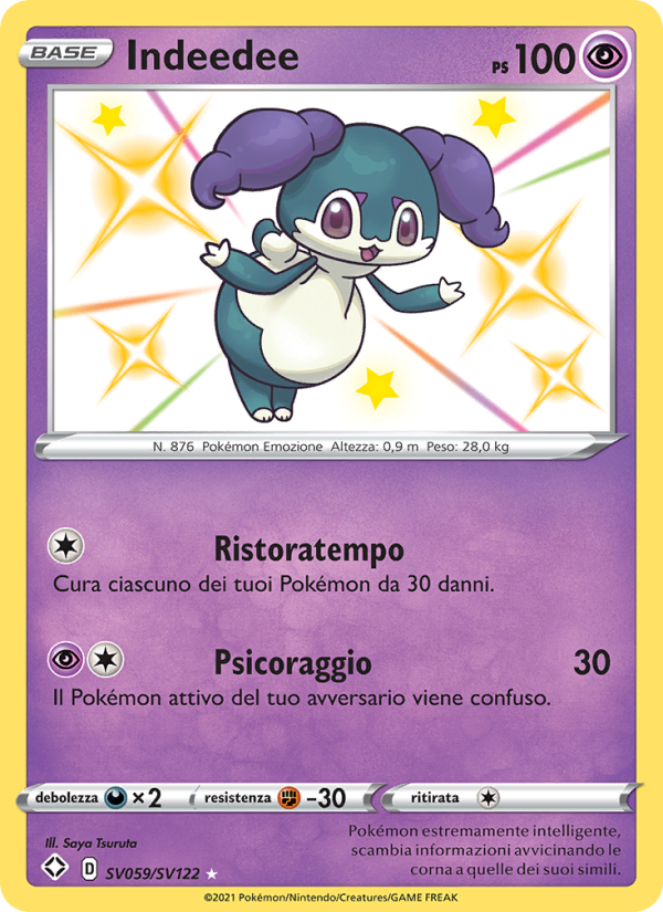 Indeedee SV059 — Shining Fates (Italian Pokémon TCG card)