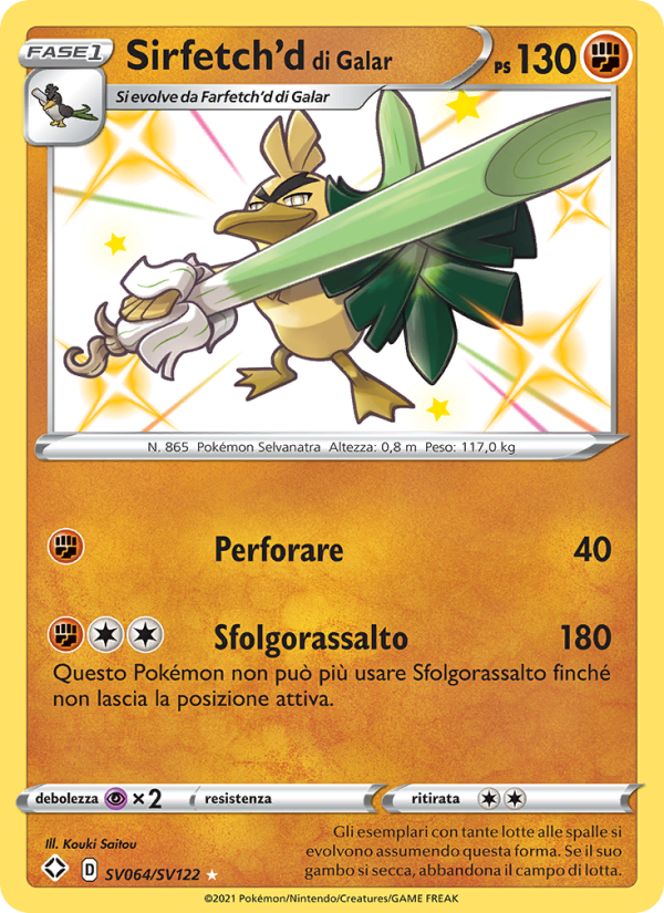 Sirfetch'd di Galar SV064 — Shining Fates (Italian Pokémon TCG card)