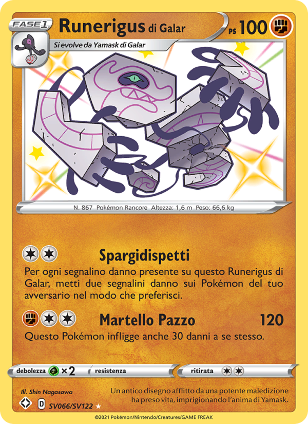 Runerigus di Galar SV066 — Shining Fates (Italian Pokémon TCG card)