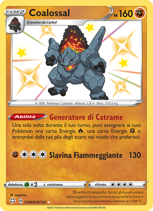 Coalossal SV069 — Shining Fates (Italian Pokémon TCG card)