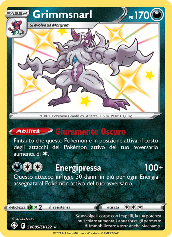 Grimmsnarl SV085 — Shining Fates (Italian Pokémon TCG card)