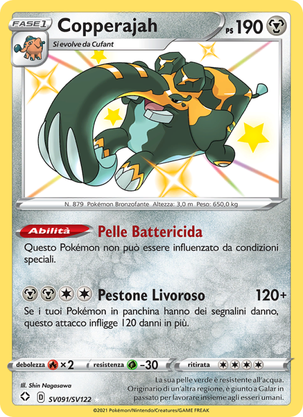 Copperajah SV091 — Shining Fates (Italian Pokémon TCG card)