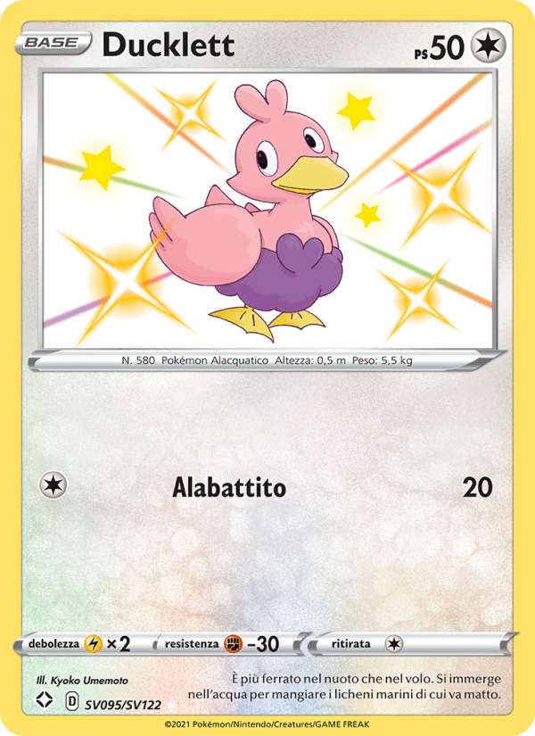 Ducklett SV095 — Shining Fates (Italian Pokémon TCG card)