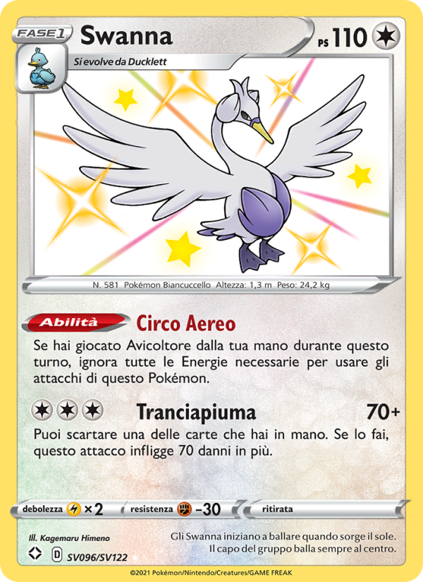 Swanna SV096 — Shining Fates (Italian Pokémon TCG card)