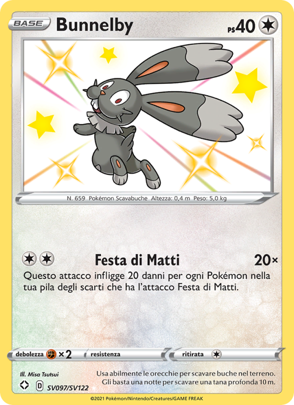 Bunnelby SV097 — Shining Fates (Italian Pokémon TCG card)