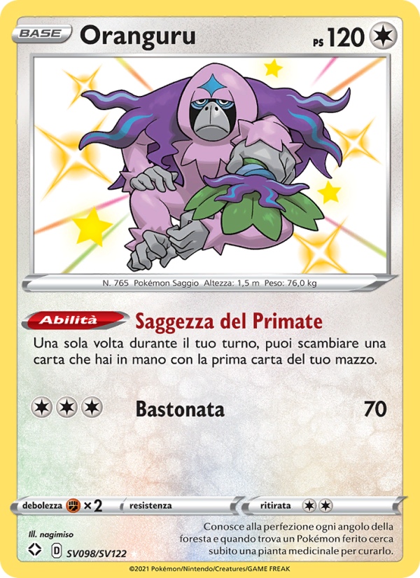 Oranguru SV098 — Shining Fates (Italian Pokémon TCG card)