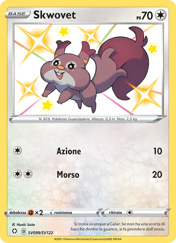 Skwovet SV099 — Shining Fates (Italian Pokémon TCG card)