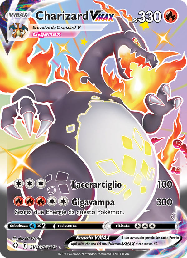 Charizard VMAX SV107 — Shining Fates (Italian Pokémon TCG card)